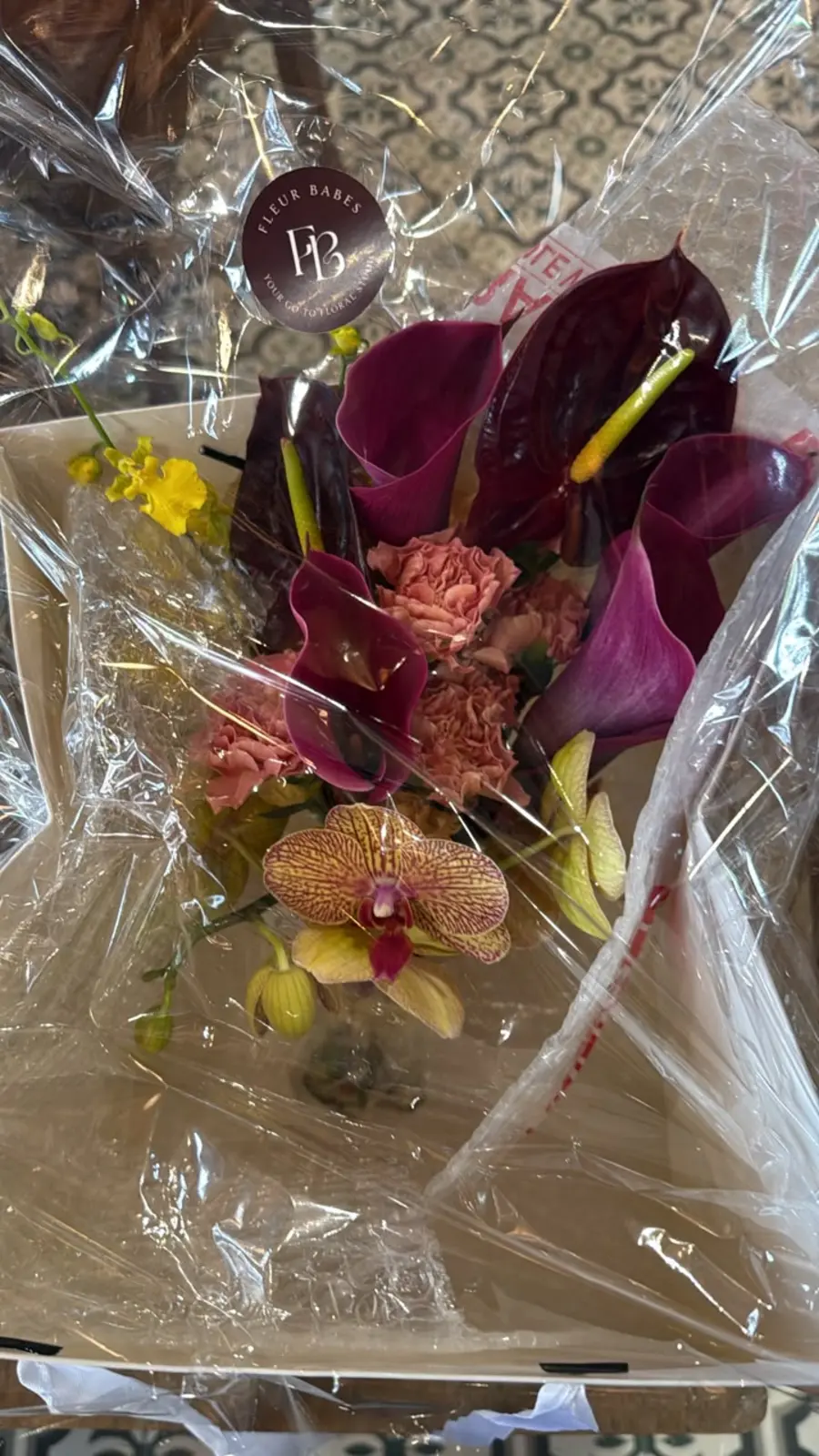 Andrea's bouquet as it arrived